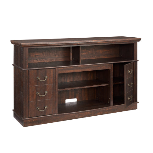 60 Inch Espresso Mid-Century Farmhouse TV Stand 3 Cable Holes Media Console Fits 65 Inch TV