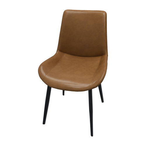 Brown Upholstered Dining Chairs with Metal Legs, Modern Side Chairs for Kitchen, Living Room & Meeting Room