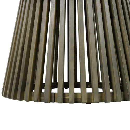 Outdoor Acacia Wood Patio Dining Table, 47.25-inch extra-large round dining table,for Backyard, Lawn, Balcony,Grey Finish