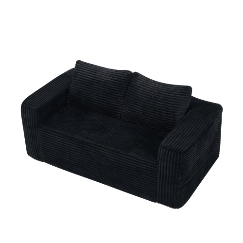 63-Inch Frameless Compressed Corduroy Loveseat for Small Spaces