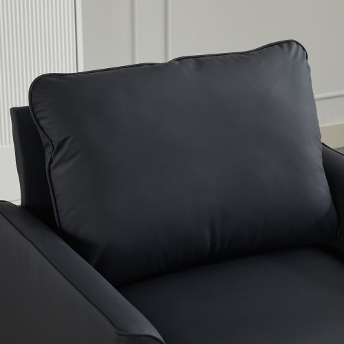 Black Faux-Leather Cat-Paw Accent Chair, Nordic Retro Single Sofa