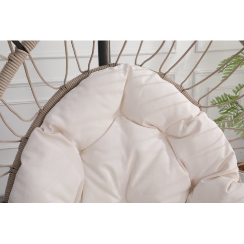 Outdoor garden rattan egg swing chair hanging chair PE hanging chair Dark Gray white