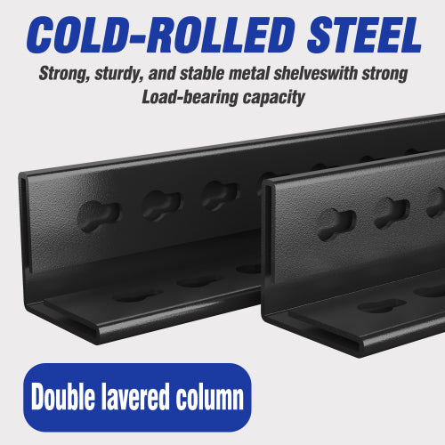 63" H Adjustable Storage Rack, Adjustable Shelves, 2000LBS Five-Tier Shelving Unit, Scratch-Resistant And Wear-Resistant Panels