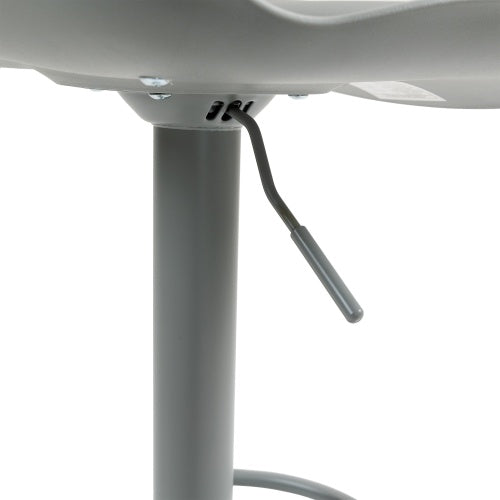 Bar Stools Set of 2 Modern PU Leather Counter Height Barstools with Back, Height Adjustable Swivel Kitchen Island Chairs, Armless, Large Base-Gray