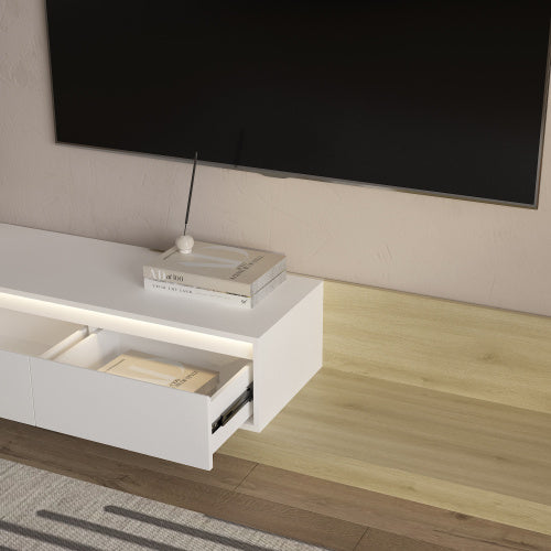 Wooden Modern LED TV Console 16 Color Changing Lights Large Storage Entertainment Center for Home