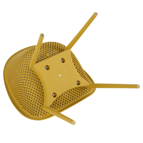 Holiday - 2-Pack Modern Lounge Chairs – Indoor/Outdoor All-Weather PP Plastic, Lightweight for Patio, Beach, Living Room (Earthy yellow)