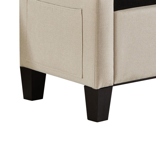 Ottoman with Storage, Storage Ottoman Bench with Safety Hinge 350 lbs Weight, Upholstered Entryway Bench with Seating for Bedroom, Living Room - Beige