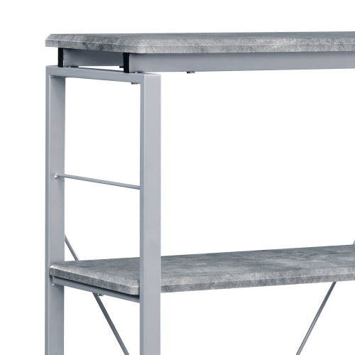 Grey and Silver 4 Shelf Bookcase Industrial Rustic Bookshelf Wooden Shelves Steel Frame