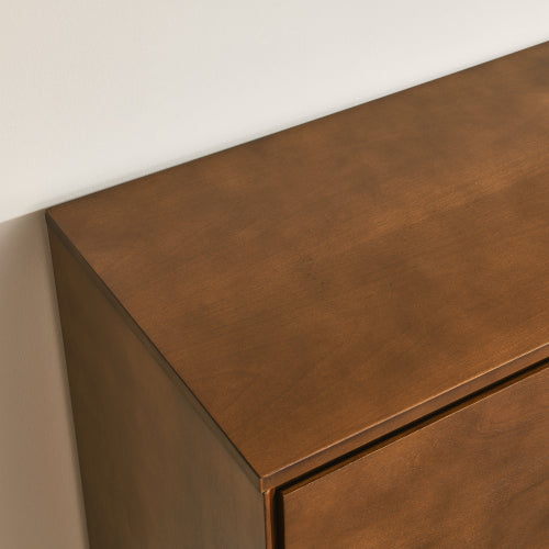 47.3 Inch Walnut Mid-Century Modern Sideboard 2-Door 3-Drawer Multi-Functional Home Storage Buffet Cabinet