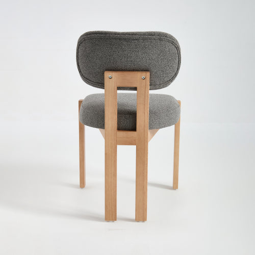 Wooden Dining Chairs Set of 2, Fabric Upholstered Farmhouse Chairs with Thick Cushion and Chenille Seat