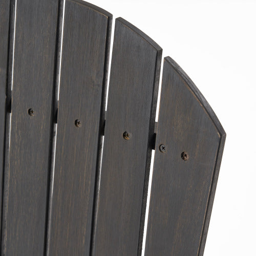 Outdoor Weather Resistant Acacia Wood Dining Chairs (Set of 2), Dark Gray Finish