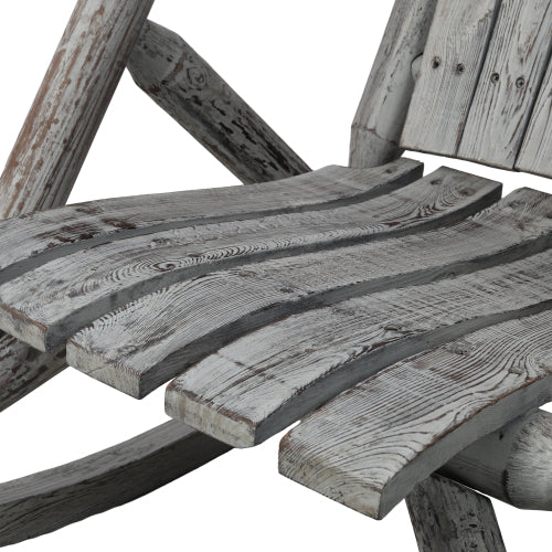 Wooden Porch Rocker Chair,Durable Wooden Porch Rocker Chair,Fir log Rocking Chair,Patio Rockers for Outside,Garde.Light Gray Color
