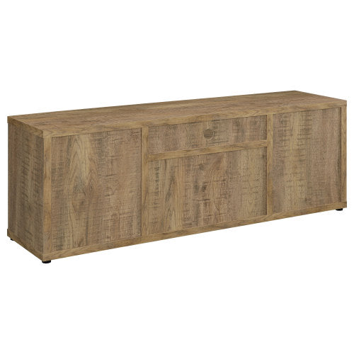 Farmhouse Mango Wood-Look 60 Inch TV Stand with 4 Storage Cabinets