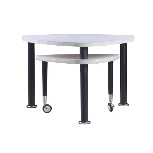 360°Rotatable Coffee Table, White Sintered Stone Top