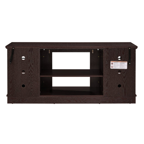 Modern 65 Inch TV Stand with Faux Stone Cabinet Cherry Media Console