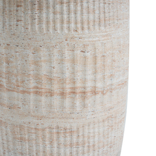 Outdoor/Indoor Lightweight Concrete Side Table,Travertine Finish