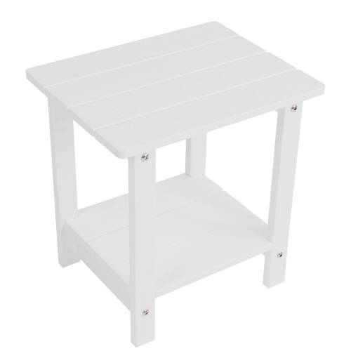A wooden-textured imitation wood side table, simple yet with a rich texture. It comes with a small tabletop and is suitable for outdoor picnics. white