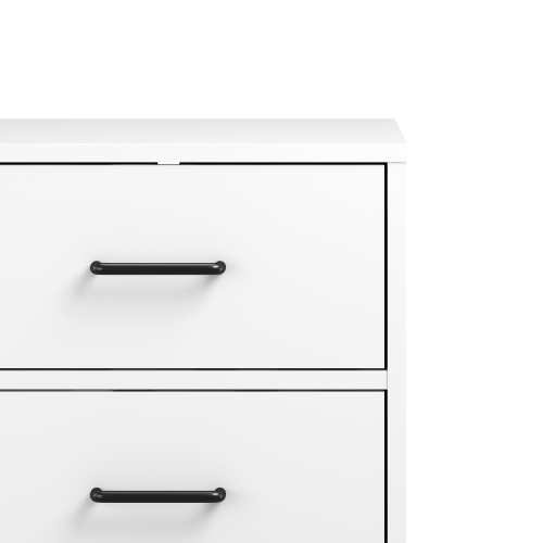 2-Drawer Nightstand with Metal Legs and Metal Handles, Modern White Bedside Table, Small End Table for Bedroom, Living Room or Apartment