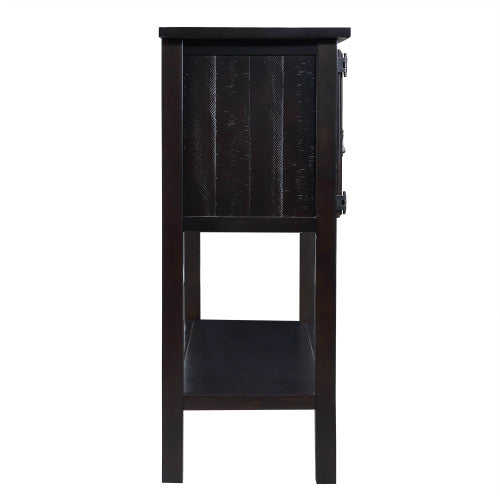 48 Inch Solid Wood Sideboard Buffet Cabinet with Drawers & Shelves Espresso