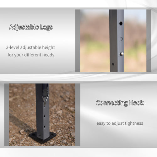 Outsunny 10' x 19.2' Pop Up Canopy Tent, Heavy Duty Tents for Parties, Outdoor Instant Gazebo Sun Shade Shelter with Carry Bag for Catering, Events, Wedding, Backyard BBQ, Coffee