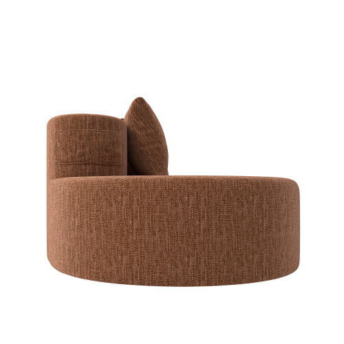 Modern Half-Moon Curved 3-Seat Modular Chenille Sofa No-Assembly for Living-Room Office Apartment