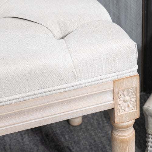 32inch End of Bed Bench, Upholstered Bedroom Bench, Cream White