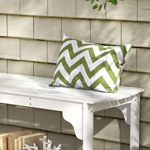 Wooden Garden Bench, Outdoor Park Bench with Slatted Seat, Backless Front Porch Bench with Curved Seat for Conservatory, Garden, Poolside, Deck, White