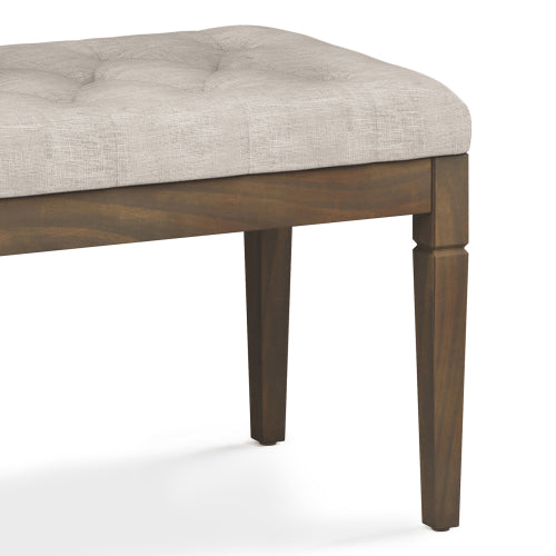 Small Tufted Ottoman Bench - Natural