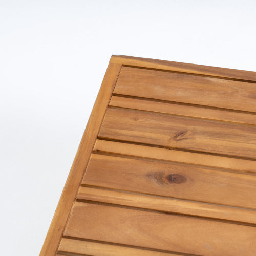 Square Teak Coffee Table, Rustic Style