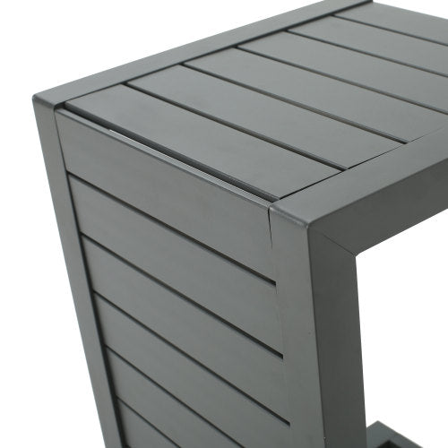 CAPE CORAL ALU C-SHAPED TABLE GREY