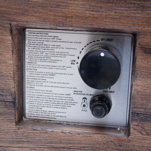 Outdoor Patio 24'' H x 32'' W Square Gas Burning Concrete Fire Pit Wood Pattern - Brown - 40,000 BTU (Tank Inside)