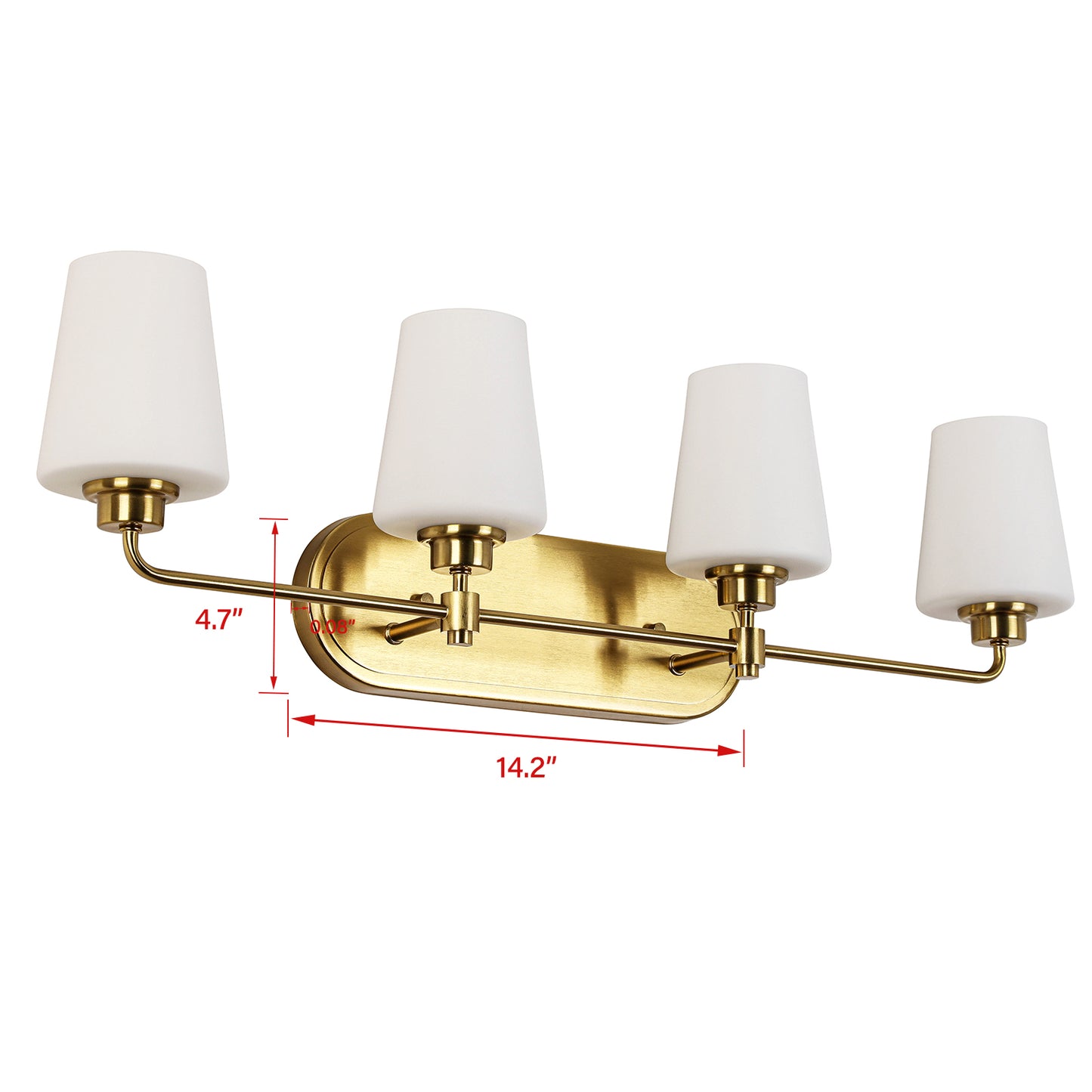 4-Light White Plus Gold Bathroom Vanity Light with Shade