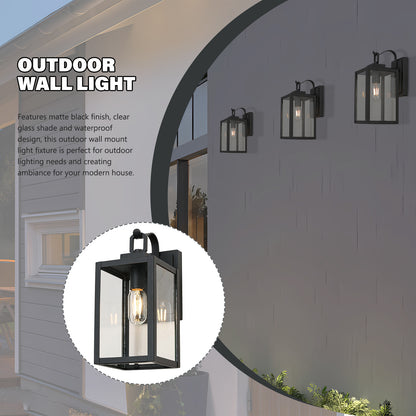 " 1-Light Matte Black Sensing Outdoor Hardwired Wall Sconce with No Bulb Included"