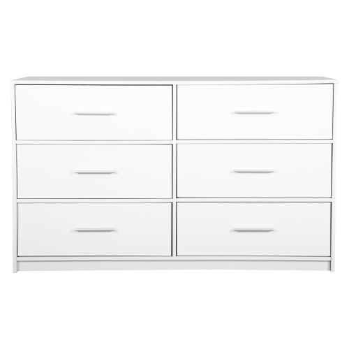 6-Drawer Dresser with Large Fabric Drawers, White
