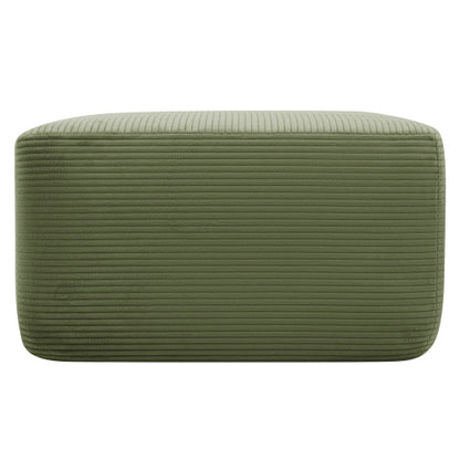 Green XS Corduroy Modular Ottoman, Zero-Assembly Spring Cushion Footrest for 96.9¡± L-Shaped Sofa