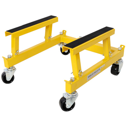 ATV Motorcycle Engine Cradle Dolly 1500lbs Capacity Adjustable Width Height Yellow
