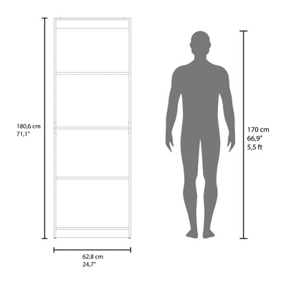 Bear Open Shelf Bookcase with 4 Shelves Natural Oak White