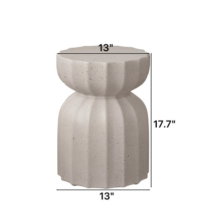 13" Modern Outdoor and Indoor Waterproof Coffee Table and Side Table Set, Durable MgO Cement Design, Suitable For Patio, Garden, Backyard and Living Room, White, 2PC