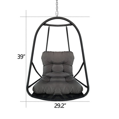 without Stand Swing Egg Chair Indoor Outdoor Wicker Rattan Patio Basket Hanging Chair with C Type bracket