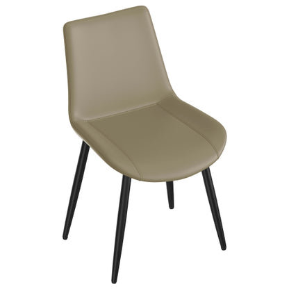 PU Leather Dining Chairs with Adjustable Feet, Set of 4, Camel