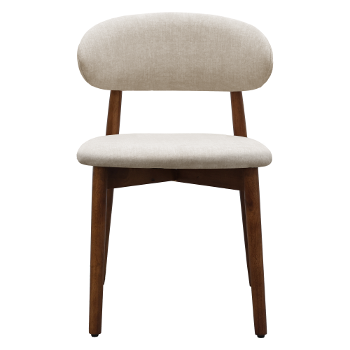 Warm Grey Flannelette Upholstered Dining Chair with Walnut Solid Wood Legs, Armless Chair Set of 4 for Kitchen, Restaurant, Living, Meeting Room
