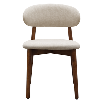 Warm Grey Flannelette Upholstered Dining Chair with Walnut Solid Wood Legs, Armless Chair Set of 4 for Kitchen, Restaurant, Living, Meeting Room