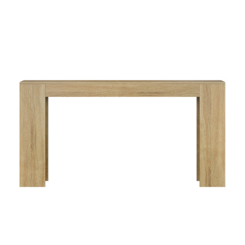 62.99-inch extra-long entryway table, farmhouse sofa table behind the sofa, decorative table for narrow entrances in the living room, hallway, entrance, or foyer, oak-colored console table