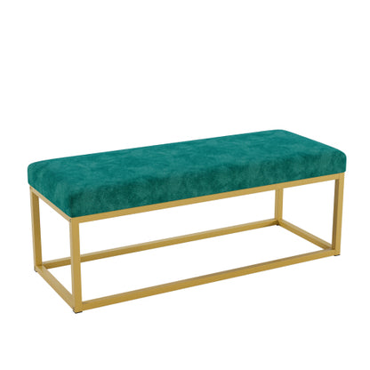 Storage Bench for Entryway, Bench with Steel Frame,, Synthetic Leather, Living Dining Room, Mid-Century Modern, Loads 600 lb