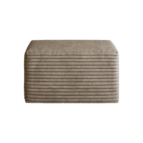 Camel Plush Corduroy Sofa Ottoman, Tool-Free Modular Cloud Sectional Couch with Integrated Chaise Lounge