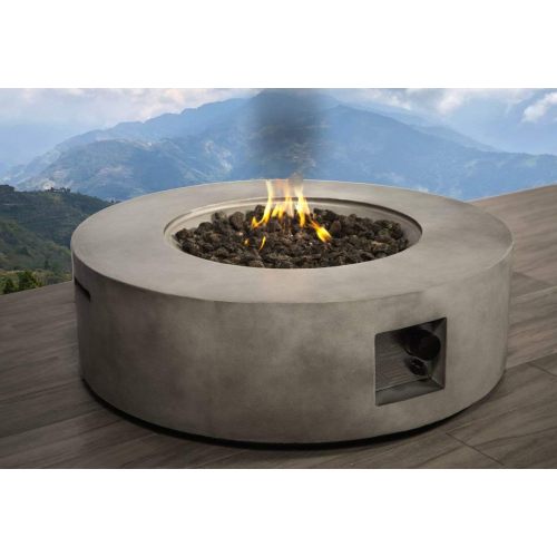 12" H Fiber Reinforced Concrete Outdoor Fire Pit Table
