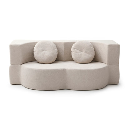 Khaki TwinSize Folding Floor SofaBed Futon Loveseat,No Assembly