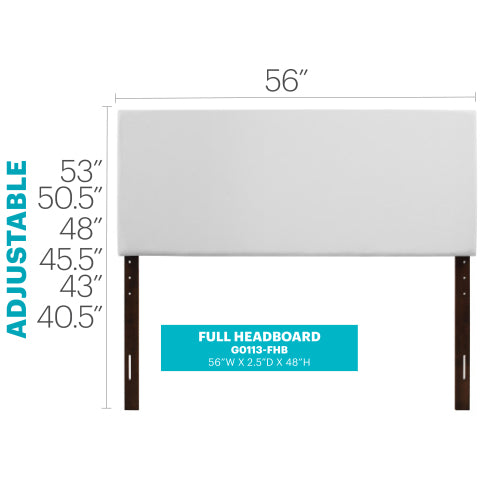 Elegant White Casual Full Headboard