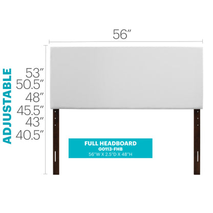 Elegant White Casual Full Headboard