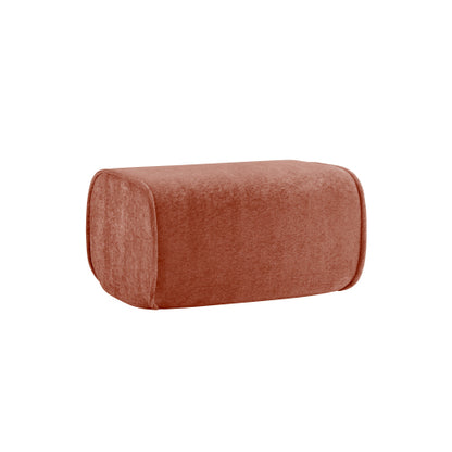 Red Velvet Modular Boneless Ottoman, High Resilience Foam Zero-Assembly Leisure Footrest for Modern Home